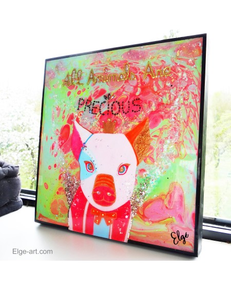 Peinture cochon originale