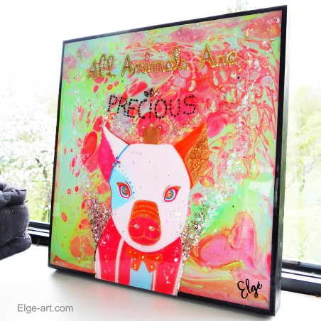 Peinture cochon originale