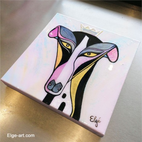 Tableau personnalisé chien galgo peintre contemporain