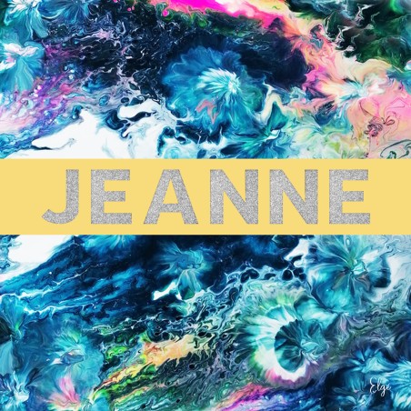 modern blue painting with first name jane