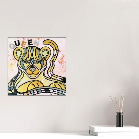 tableau tigre argent