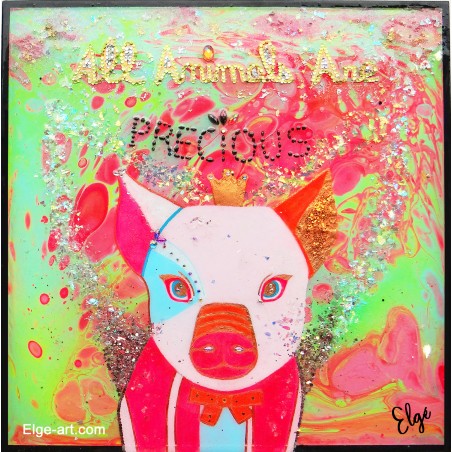 Peinture Cochon - Protection Animale - Tous les animaux sont précieux