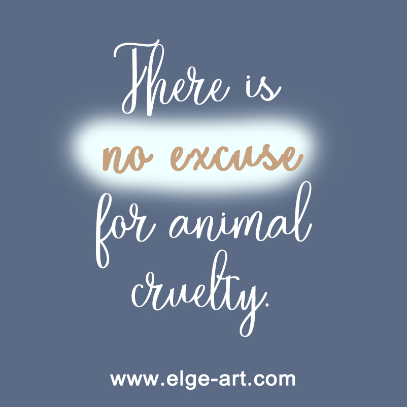 There is no excuse for cruelty to animals
